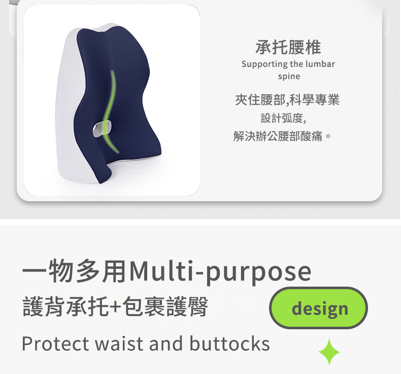 3D全包覆二合一美臀護腰墊 靠枕 靠墊 坐墊 美臀坐墊