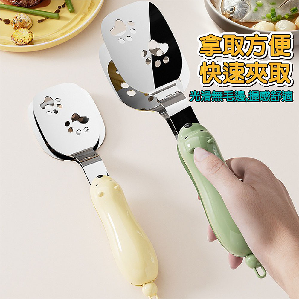 【JAR嚴選】多功能小熊不銹鋼煎鍋鏟夾