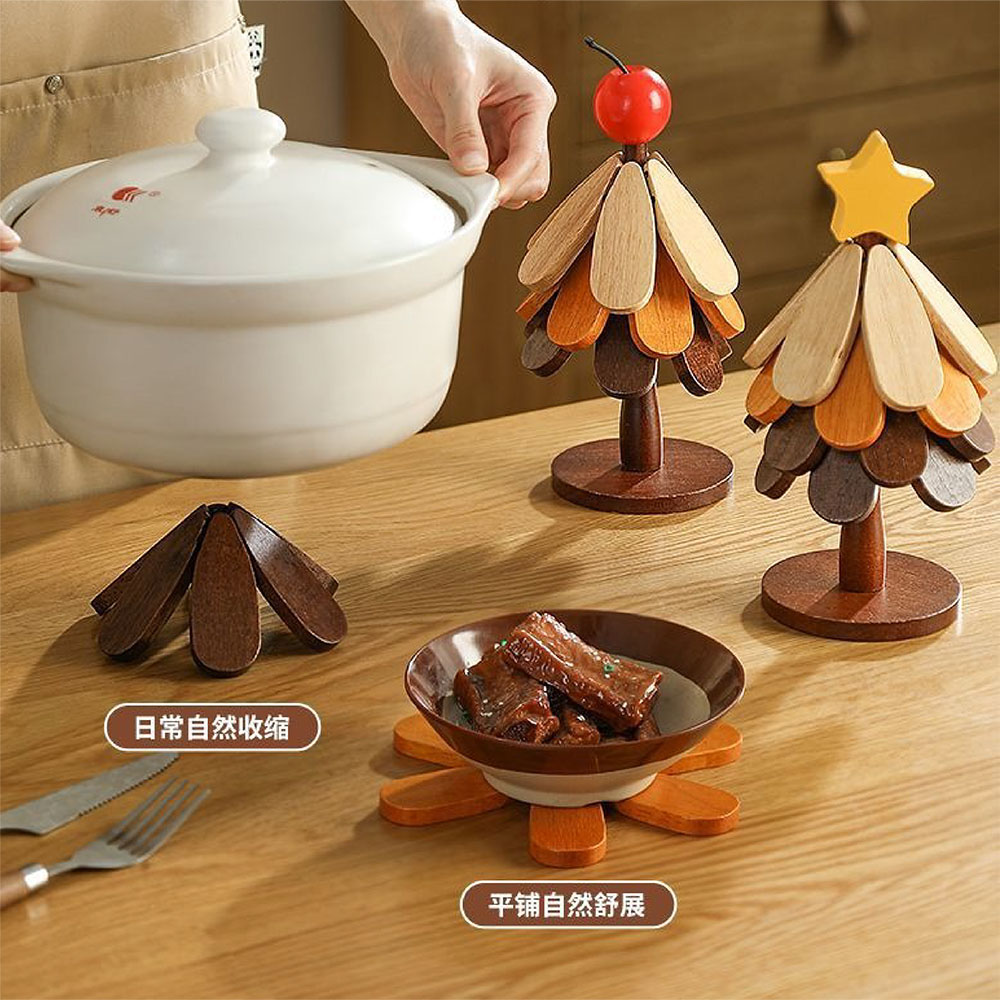 【JAR嚴選】創意小樹隔熱防燙耐高溫折疊鍋墊-三色款