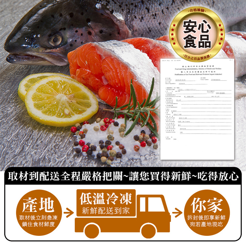 【賀鮮生】鮮嫩智利鮭魚切片(425g/片)