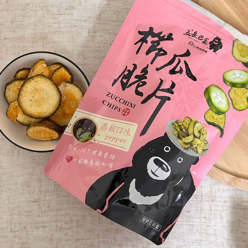 【五岳巴萊】仁愛鄉農會 櫛瓜脆片70g 蔬菜餅乾 農村好物 素食 芥末 墨西哥番椒 原味