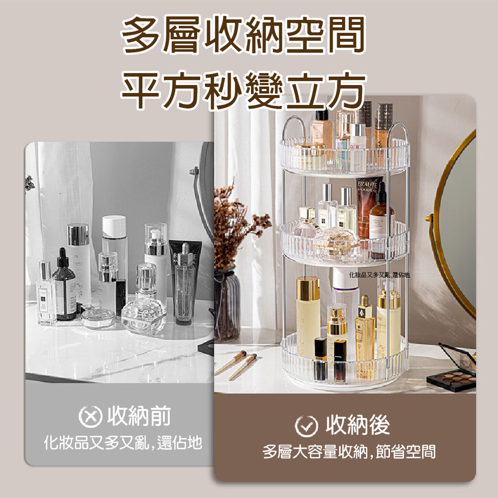 【JAR嚴選】輕奢旋轉收納架-單層