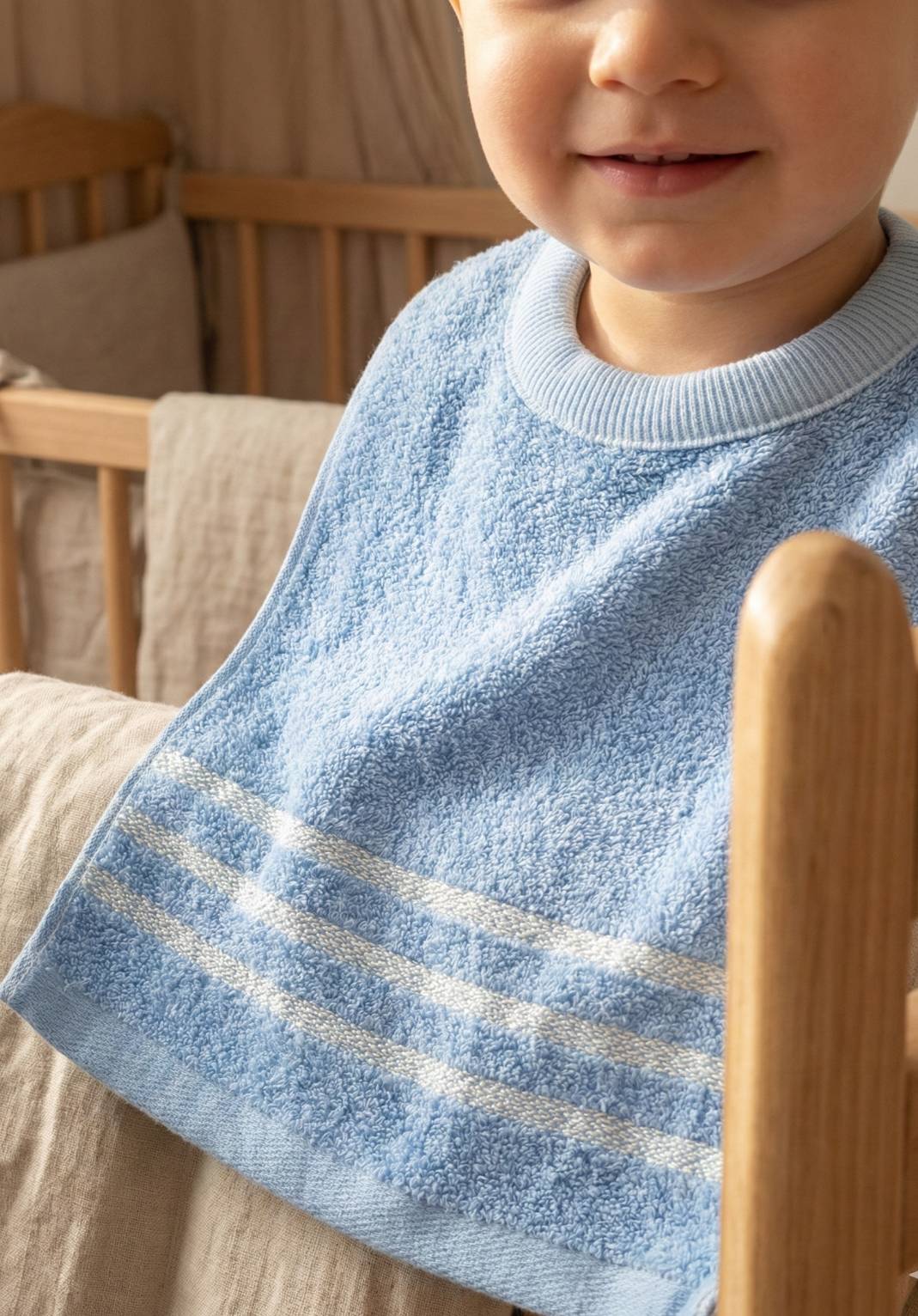 凱美棉業 MIT台灣製 親膚棉柔 純棉吸水兒童圍兜 素色條紋款 