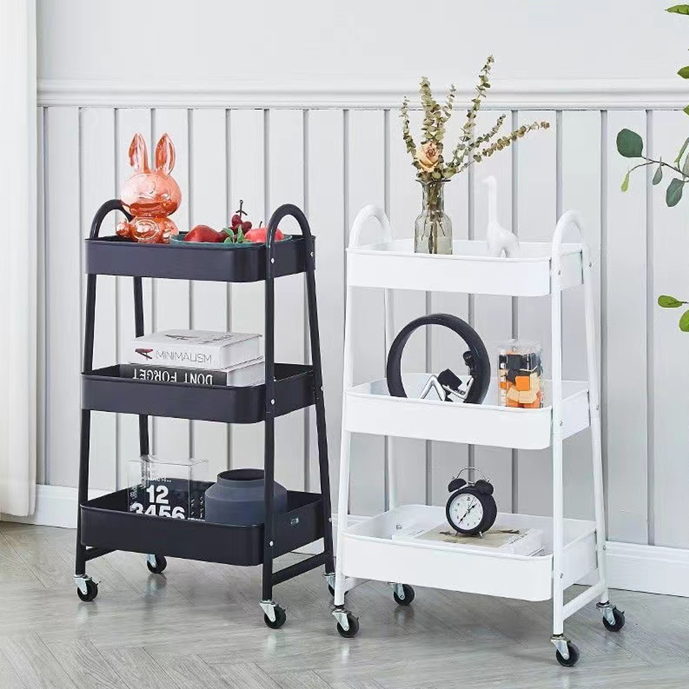 【E家工廠】北歐風置物籃手推車  收納推車 置物推車 工具車 美容車 161