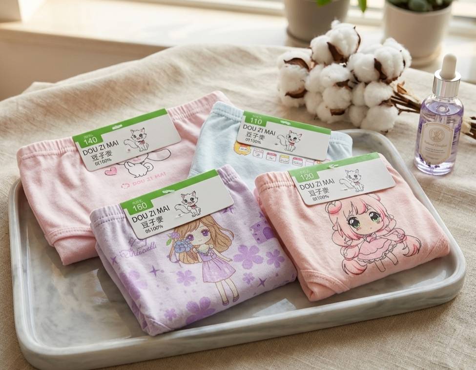 凱美棉業 彈力萊卡 純棉女童 三角內褲寶寶純棉內褲 2件1組 隨機出色