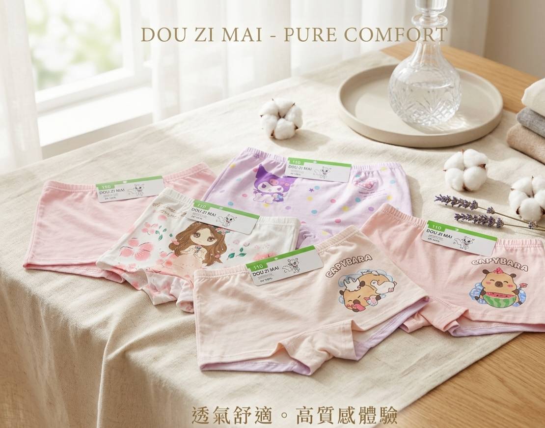 凱美棉業 彈力萊卡純棉 女童四角內褲 寶寶純棉內褲  2件1組 隨機出色