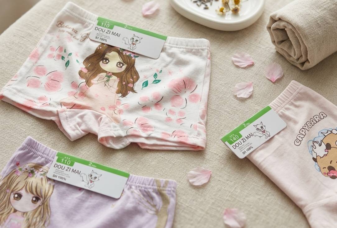 凱美棉業 彈力萊卡純棉 女童四角內褲 寶寶純棉內褲  2件1組 隨機出色