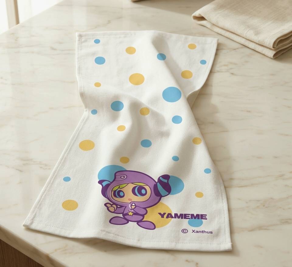 凱美棉業 MIT台灣製  可愛半棉半紗 閻小妹 兒童毛巾