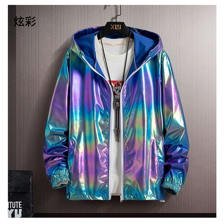 夏季男款冰絲炫彩輕薄防曬外套