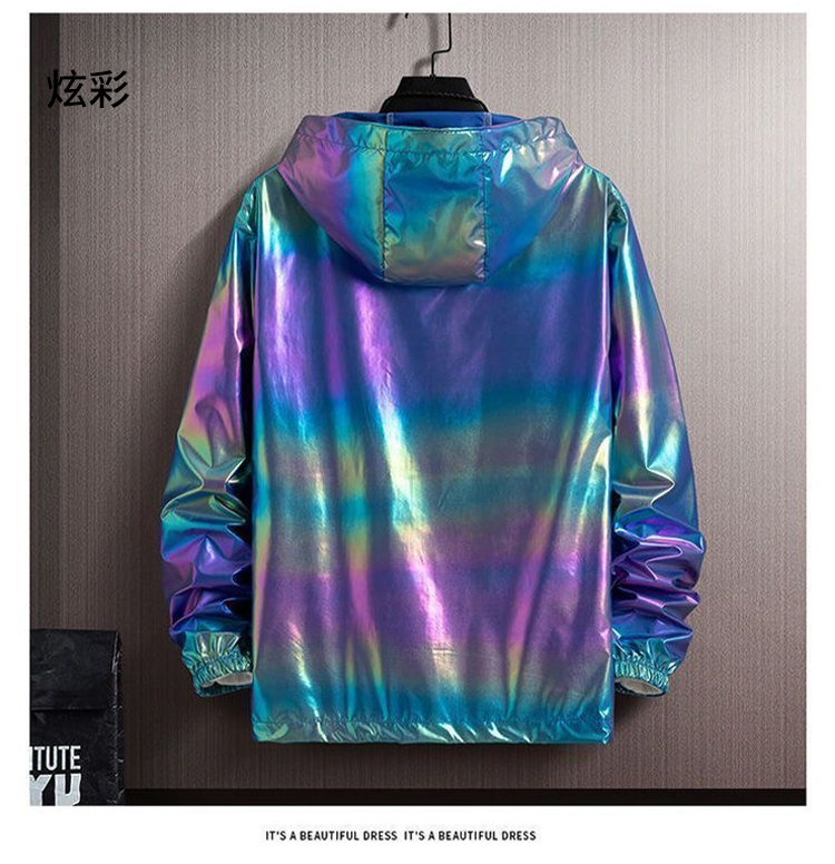 夏季男款冰絲炫彩輕薄防曬外套