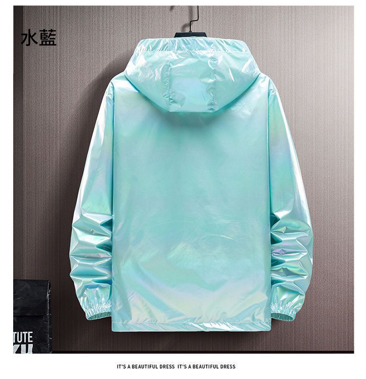 夏季男款冰絲炫彩輕薄防曬外套