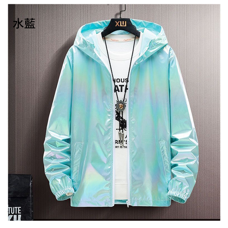 夏季男款冰絲炫彩輕薄防曬外套