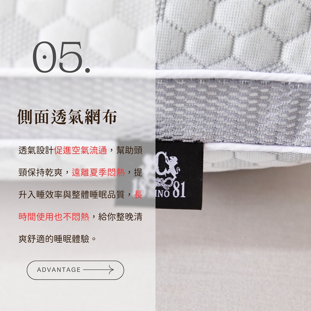 NINO 1881 石墨烯-7℃冰凍獨立筒羽絲絨枕 枕頭 涼感 體感降溫 飯店