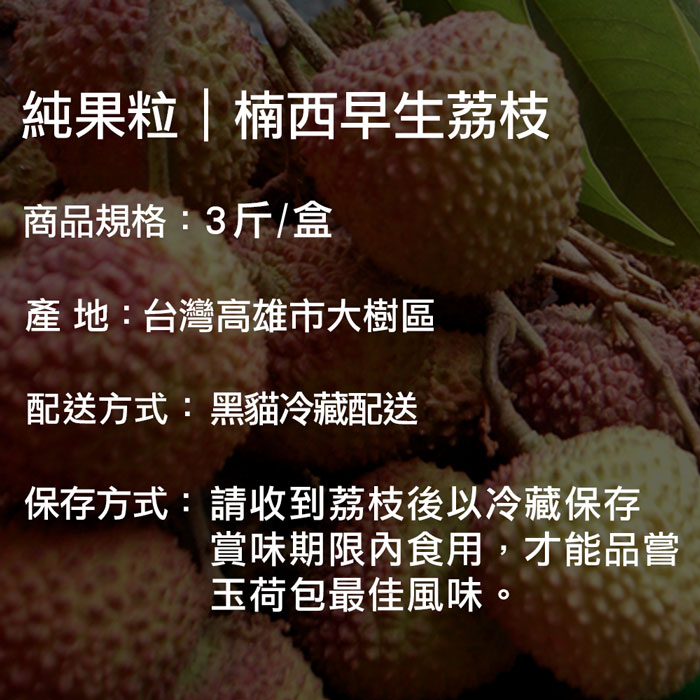預購5/14-21出【築地一番鮮】純果粒｜楠西早生荔枝｜3斤盒｜4斤盒｜任選
