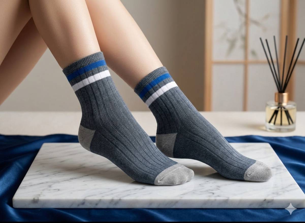 凱美棉業  經典條紋羅紋中筒襪 學院風 百搭棉襪 
