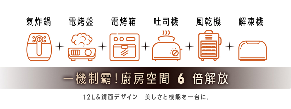 【NICONICO】鏡面美型氣炸烤箱NI-GB2415