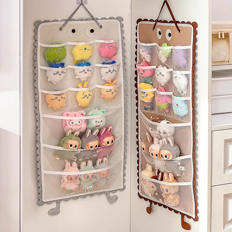 壁掛布布偶玩偶收納掛袋