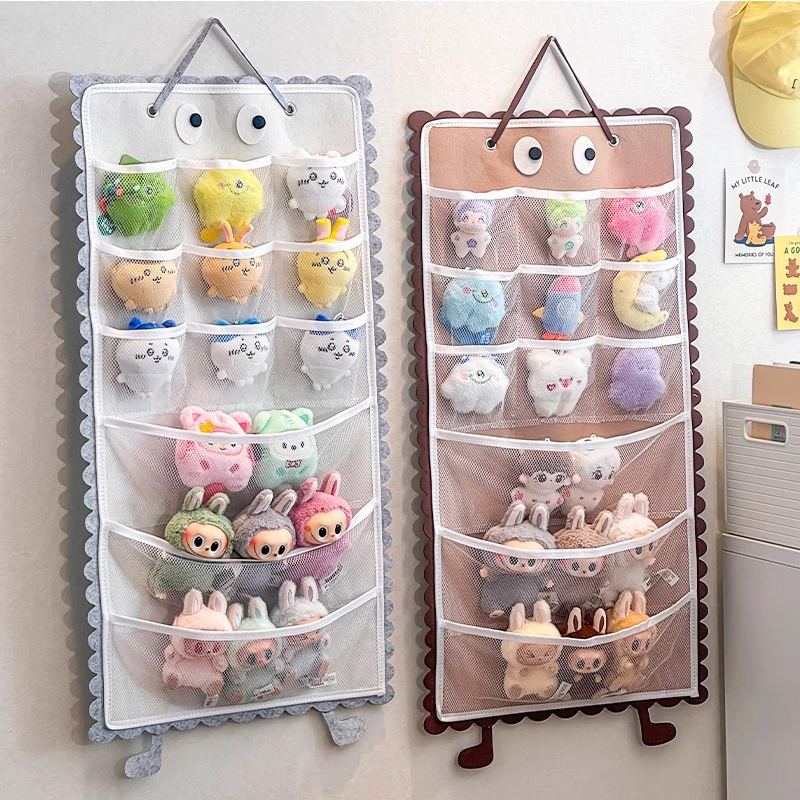 壁掛布布偶玩偶收納掛袋