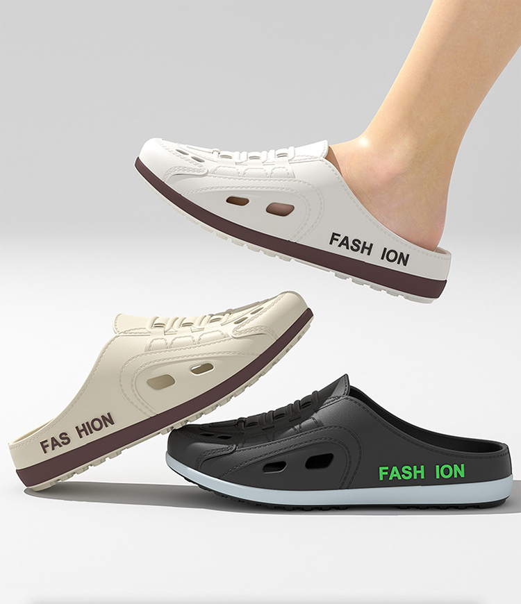 男款休閒懶人沙灘洞洞鞋