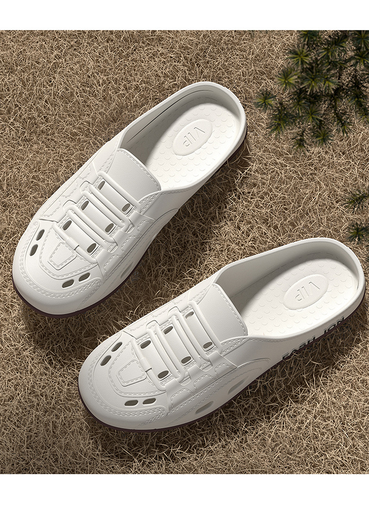 男款休閒懶人沙灘洞洞鞋