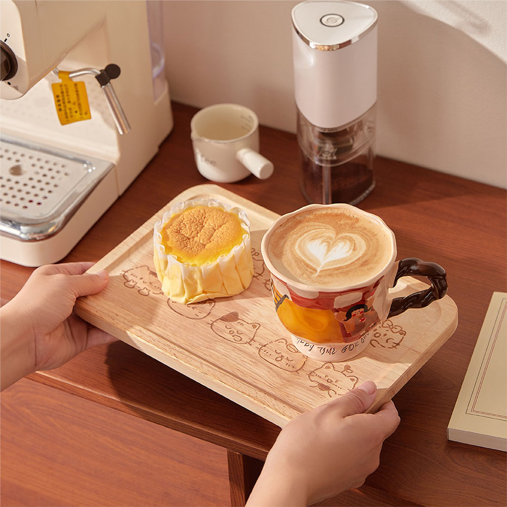 【JAR嚴選】卡通貓咪動物咖啡面包托盤-小款(預購14個工作天)