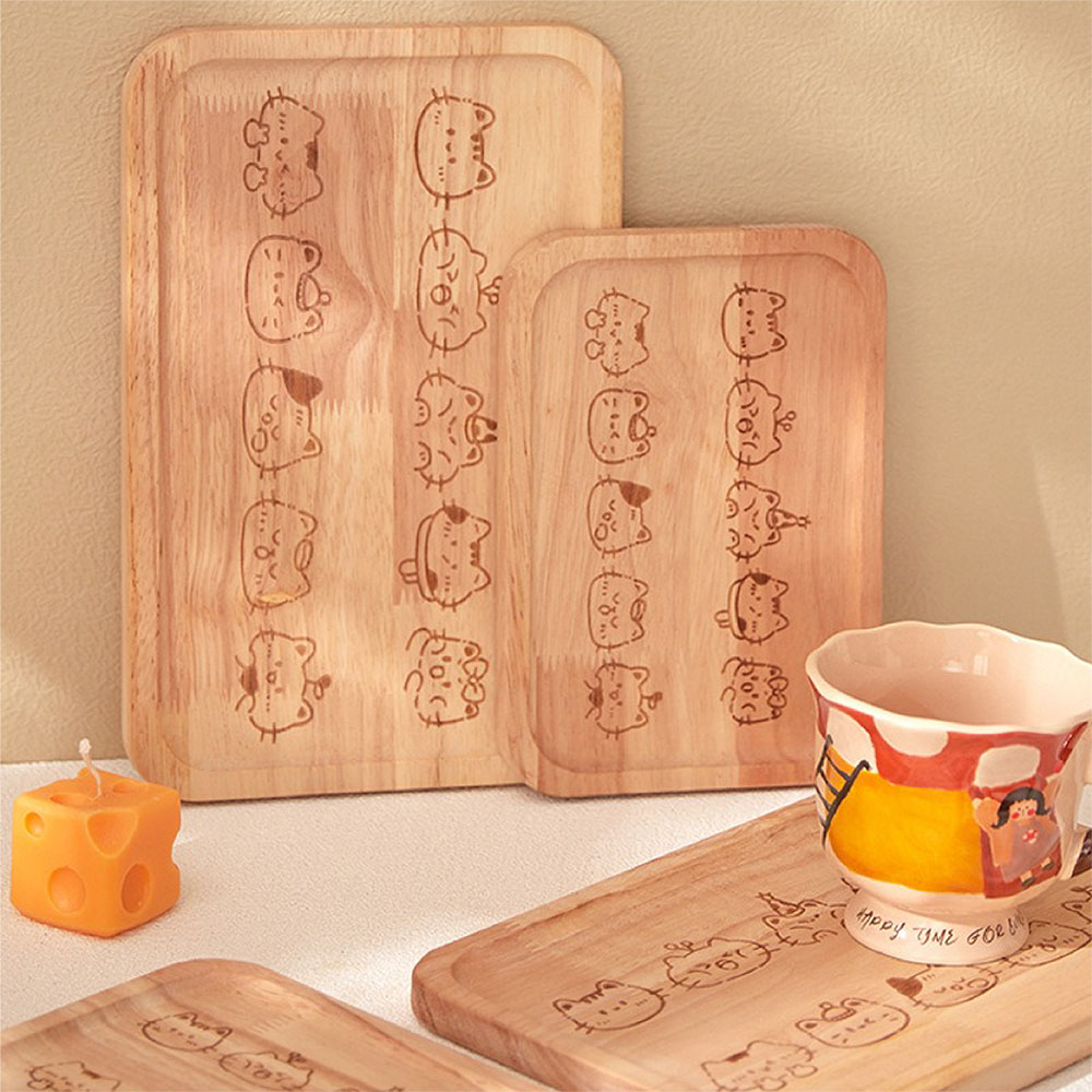 【JAR嚴選】卡通貓咪動物咖啡面包托盤-小款(預購14個工作天)