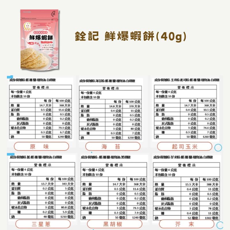 【銓記爆餅】鮮報蝦餅 米餅 米星 米棒 全系列