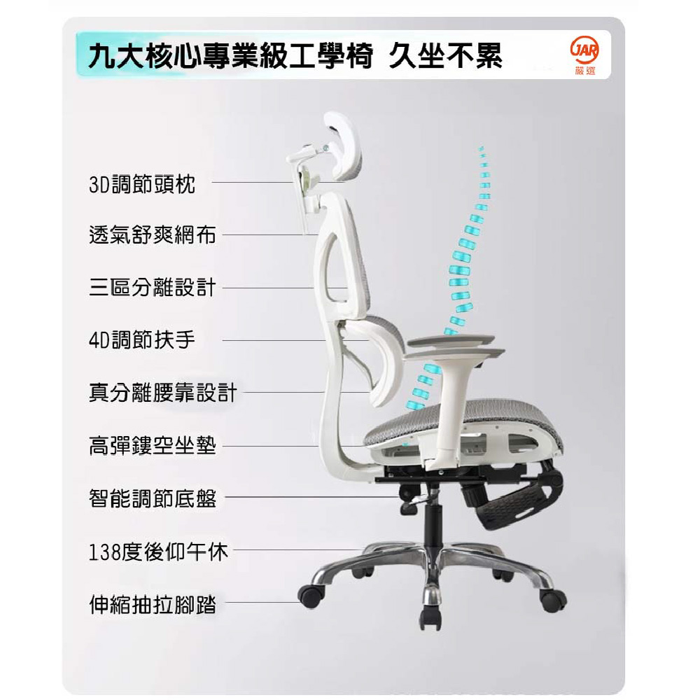 【JAR嚴選】人體工學辦公椅 電競椅 電腦椅