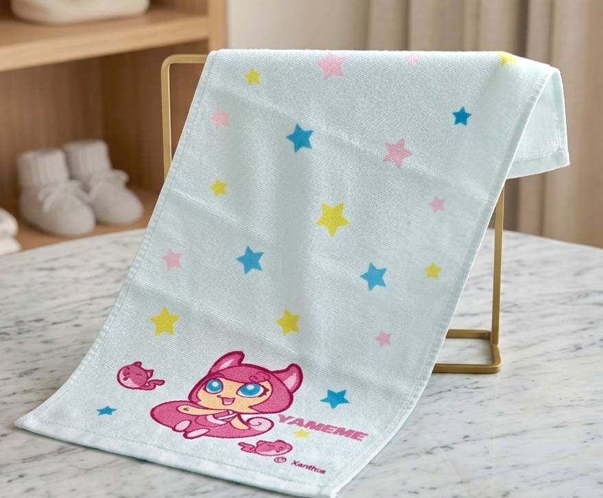 凱美棉業  MIT台灣製 可愛半棉半紗 閻小妹兒童毛巾(星星款)