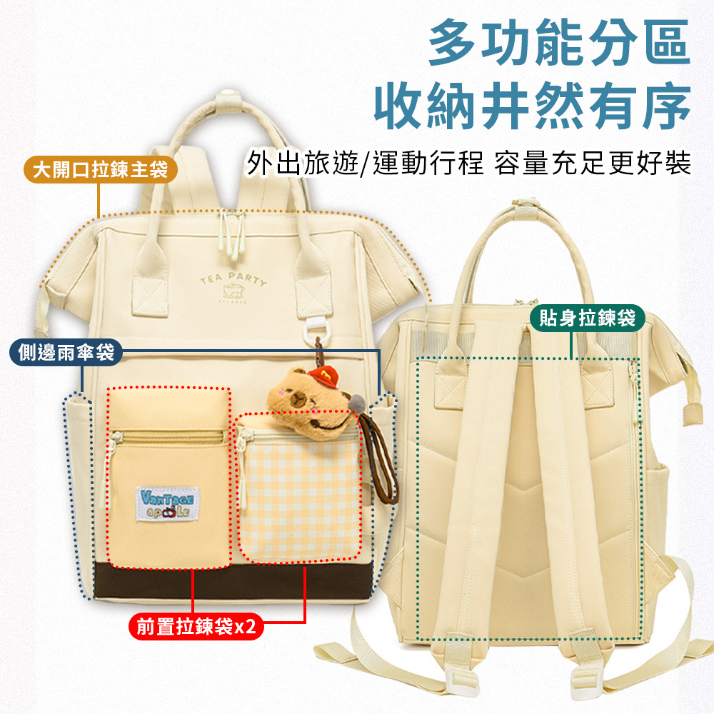 大容量防潑水雙肩包媽咪包