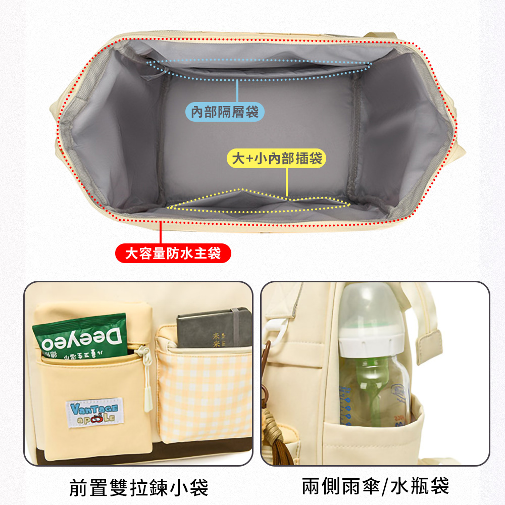 大容量防潑水雙肩包媽咪包