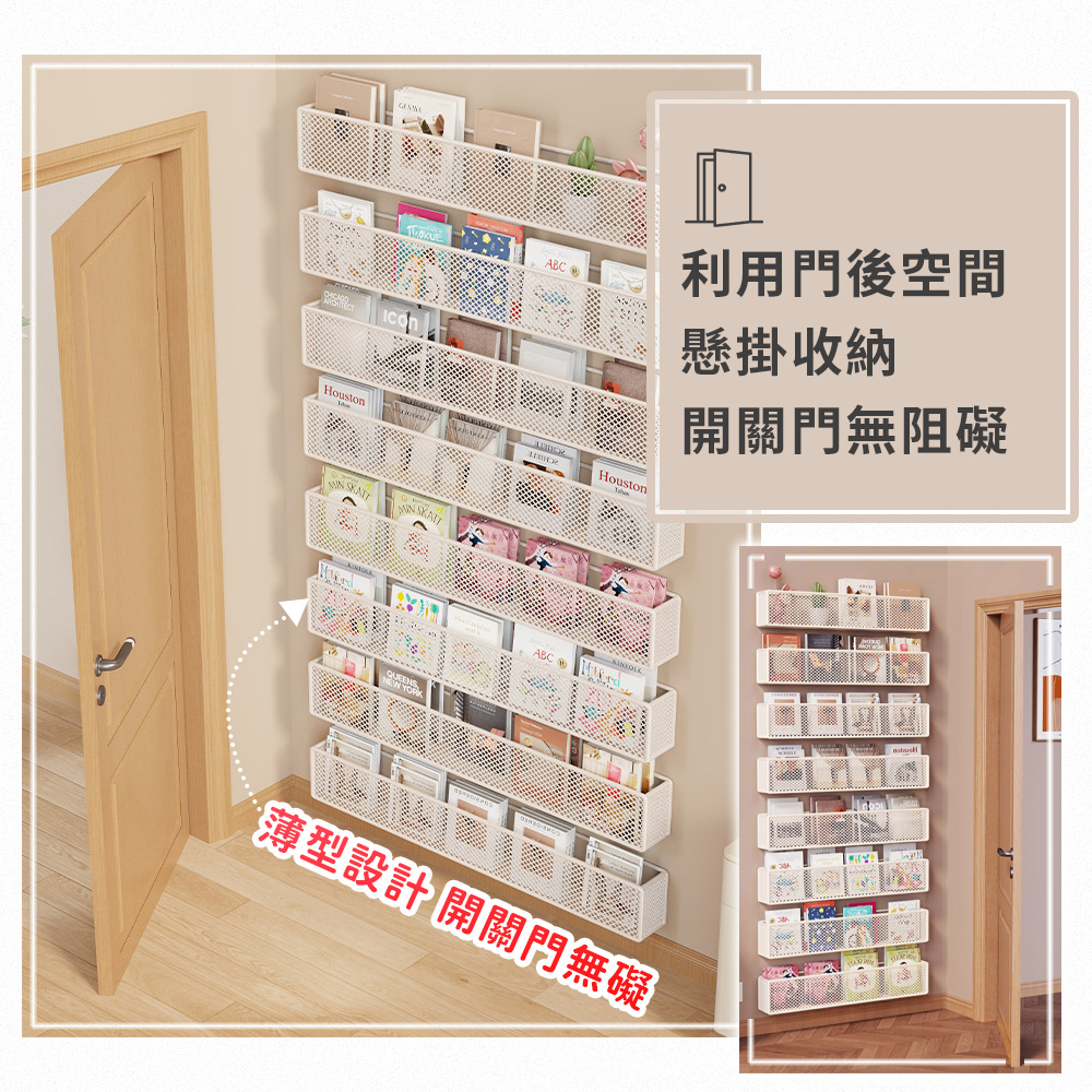 免打孔門後窄版壁掛收納架