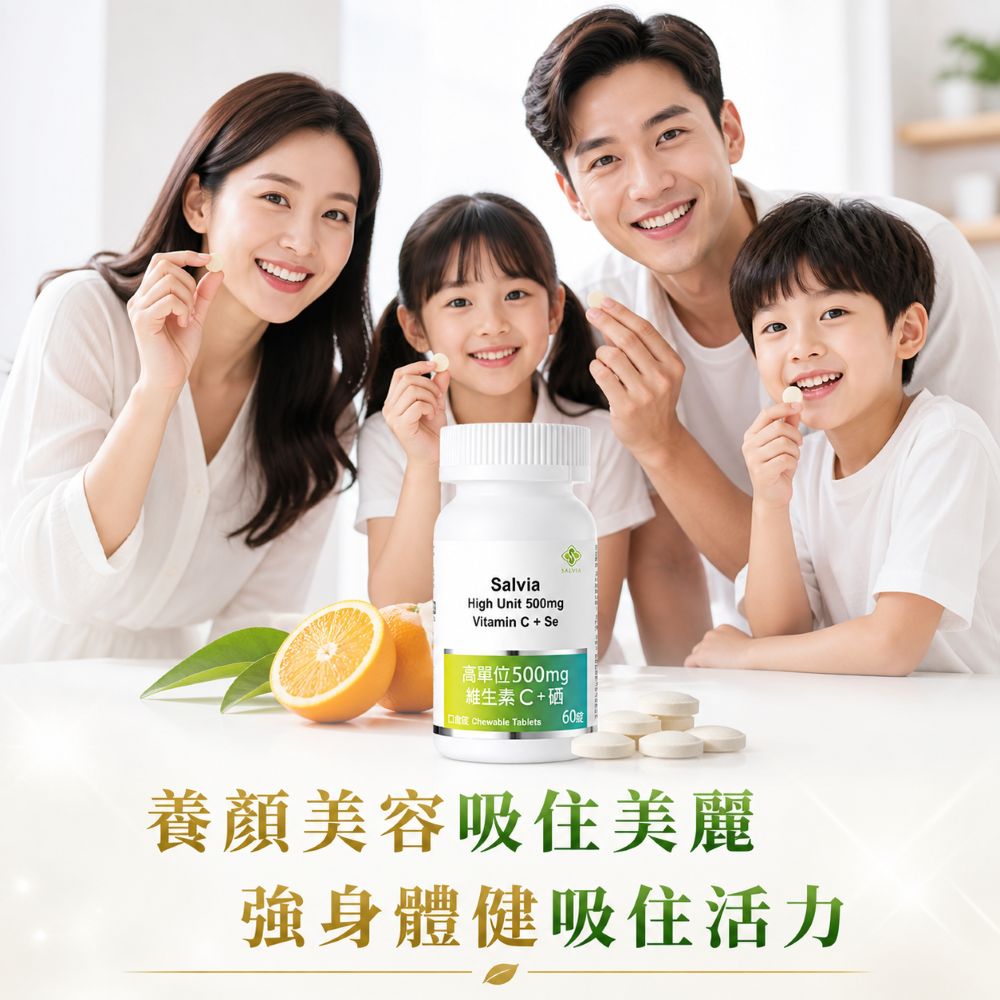 Salvia高單位維他命c+硒口含錠(素)