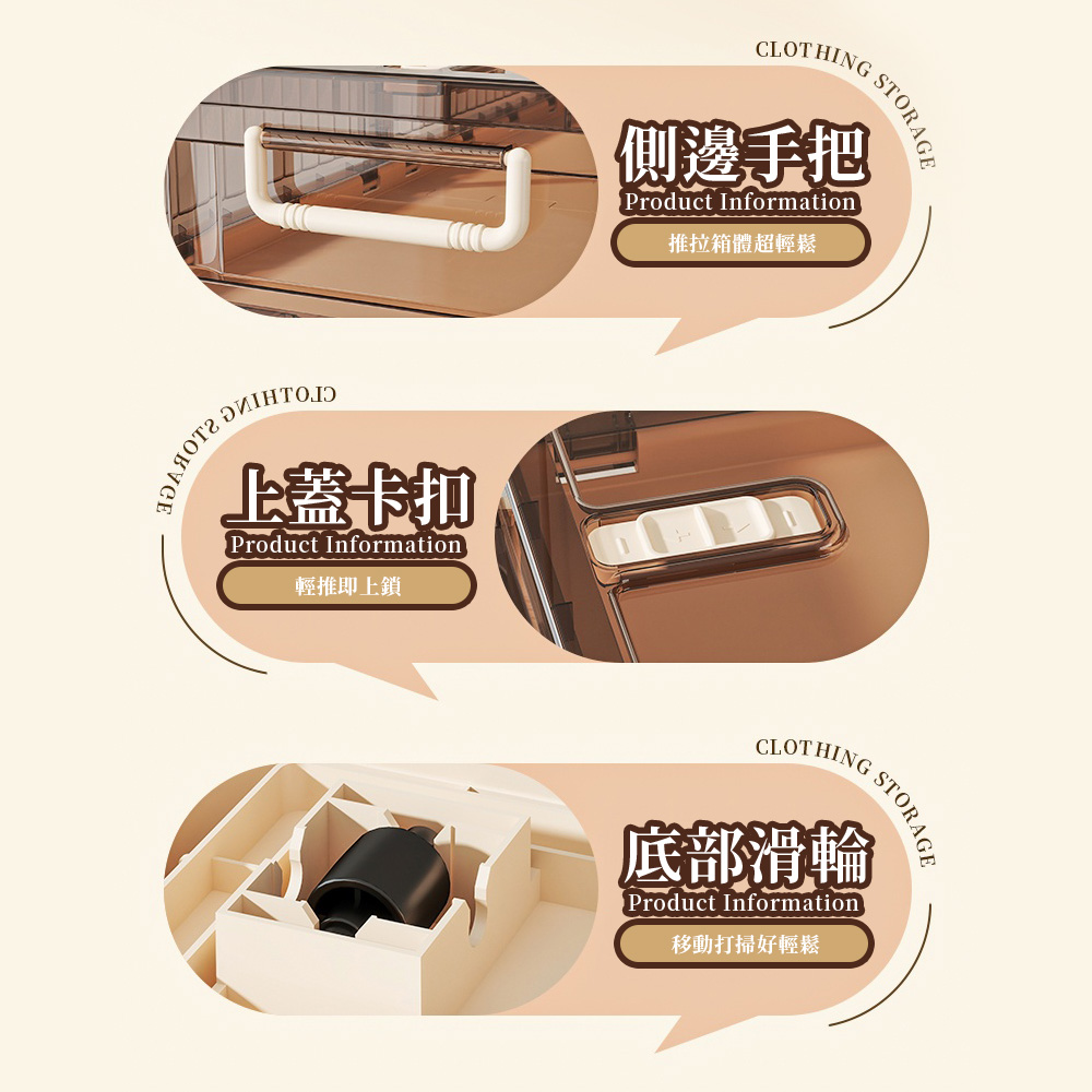 【Mr.Box】2入組-80面寬/100面寬 折疊雙掀蓋可疊加床底收納箱-附輪