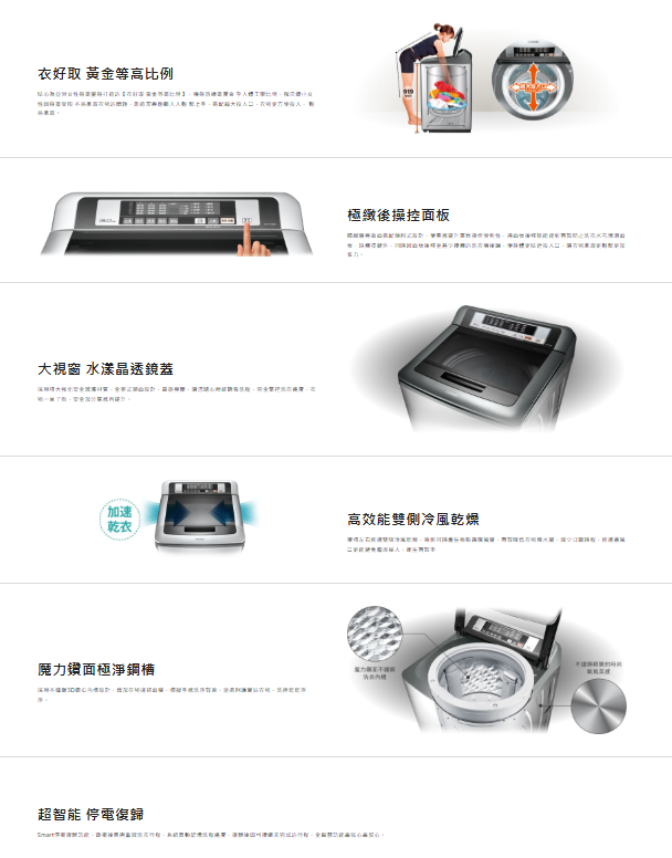 【CHIMEI 奇美】WS-V1588W  15公斤變頻洗衣機 (含基本安裝)