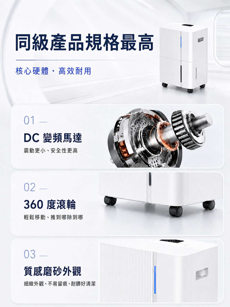 【JJPRO 家佳寶】12L 智能除濕機 2026最新一級能效 (JPDH05)