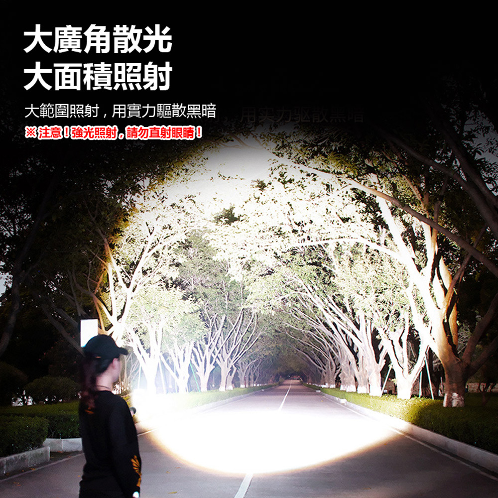 SF-SD-1097J-8 天火蒼龍極光炮爆亮強光雷射燈伸縮變焦聚散光遠射照明防水手電筒(1300流明 4檔調光)
