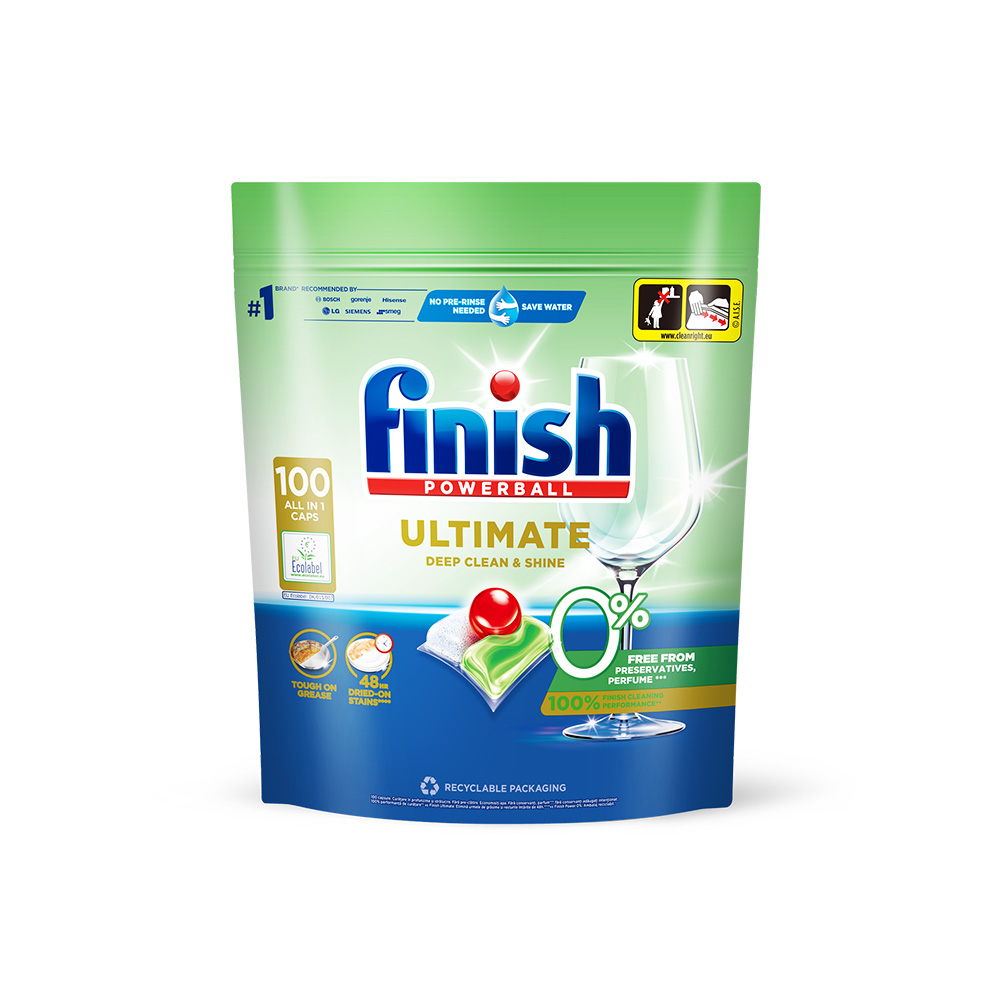finish亮碟 洗碗機凝珠組合 零添加洗碗凝珠100入