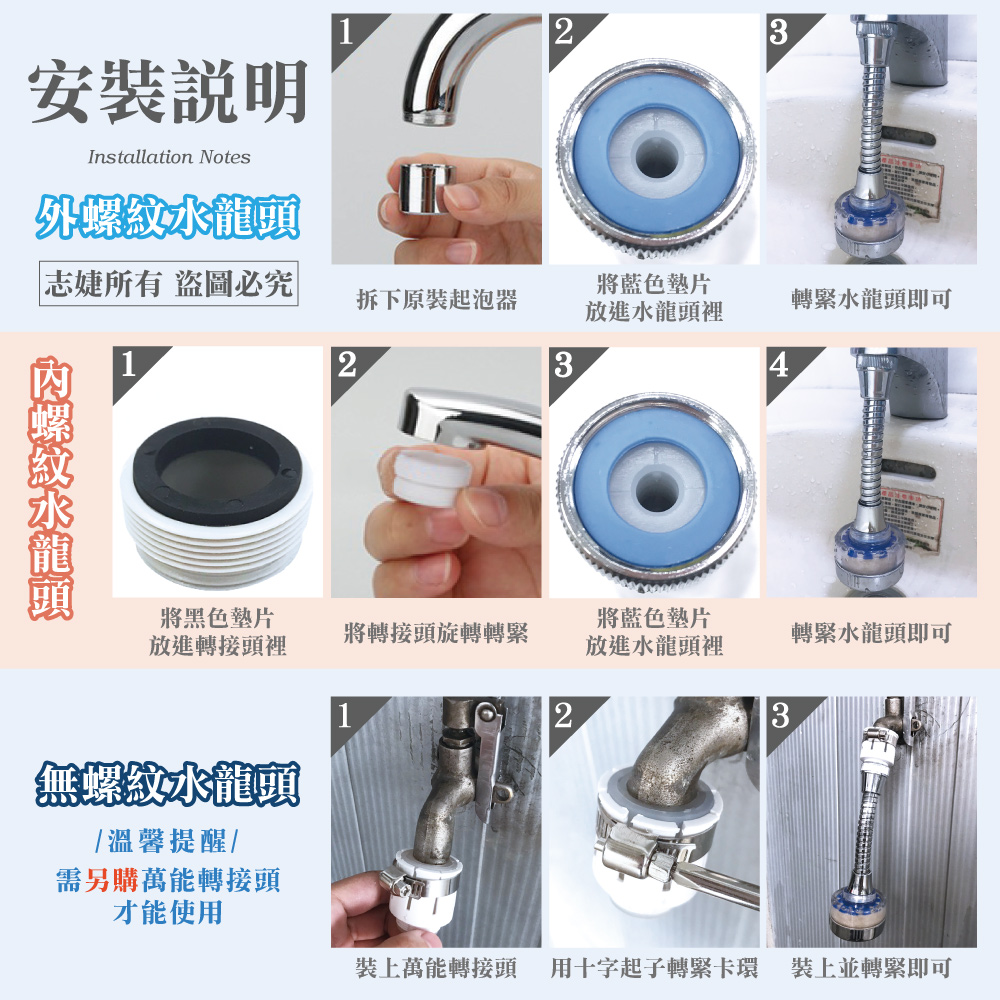 360度水龍頭過濾器(軟管款)
