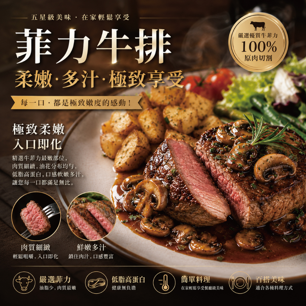 豪鮮牛肉 草原之心熟成菲力厚切