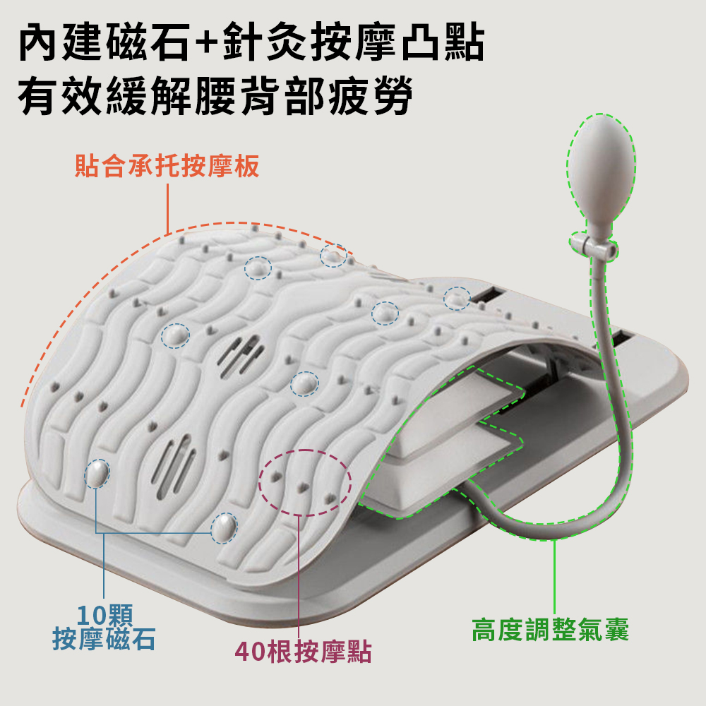 充氣可調節腰椎伸展舒緩器