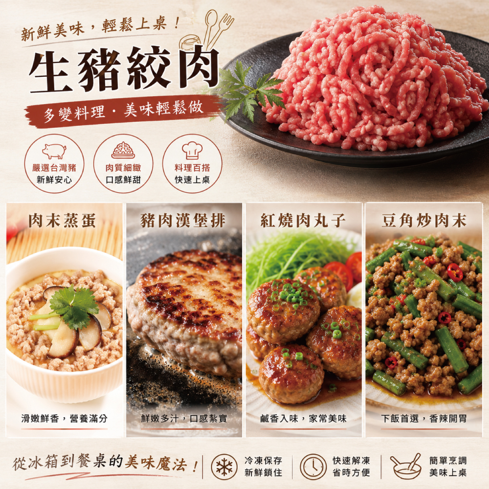 【約克街肉鋪】台灣純淨豬後腿絞肉