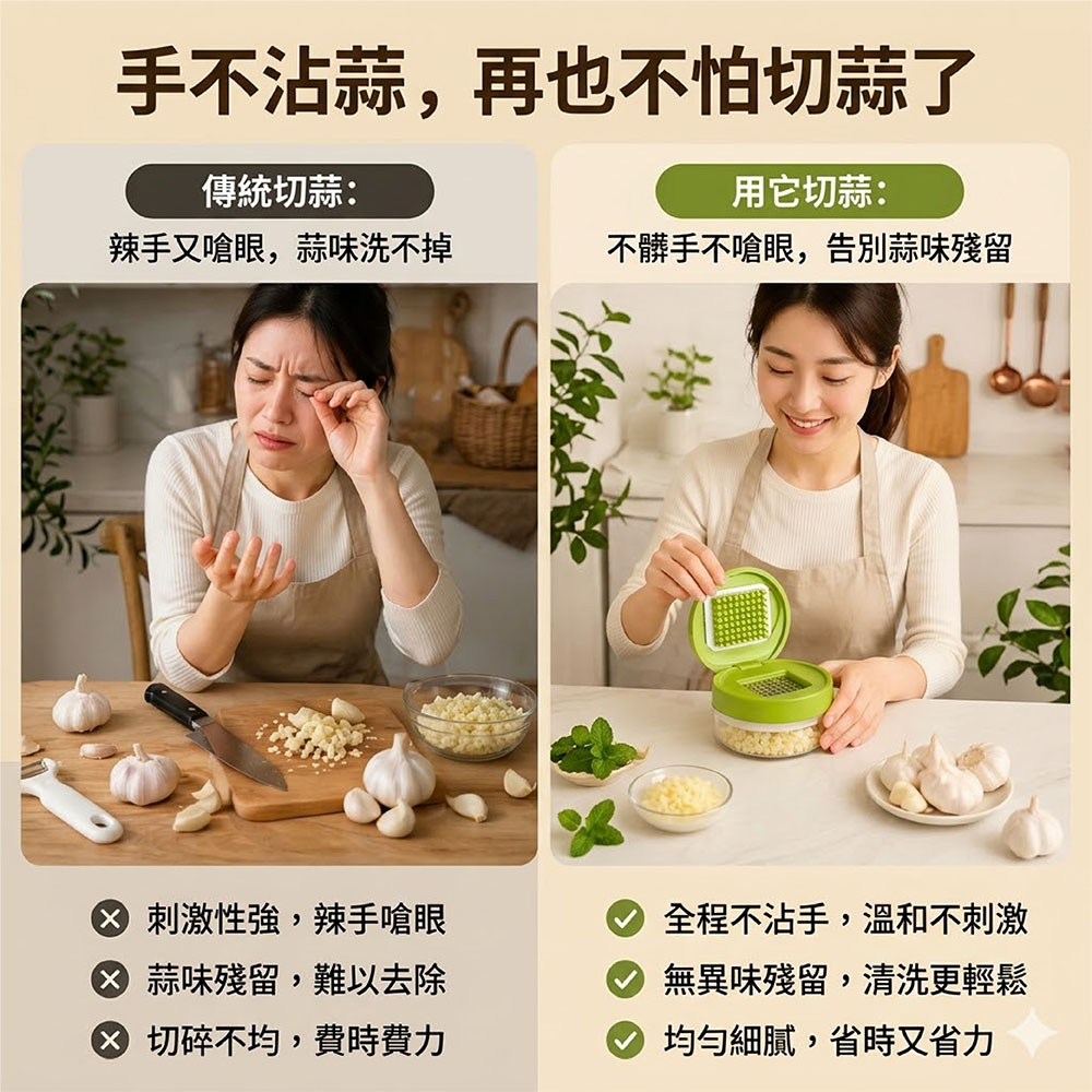【JAR嚴選】多功能按壓式不鏽鋼碎丁器(預購14個工作天)