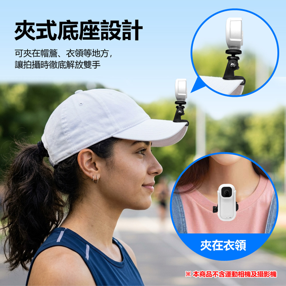 Shot-B1 運動相機第一人稱攝影 夾式可拆卸轉接底座(適用多款GoPro/相機/攝影機 1/4螺絲轉接頭)