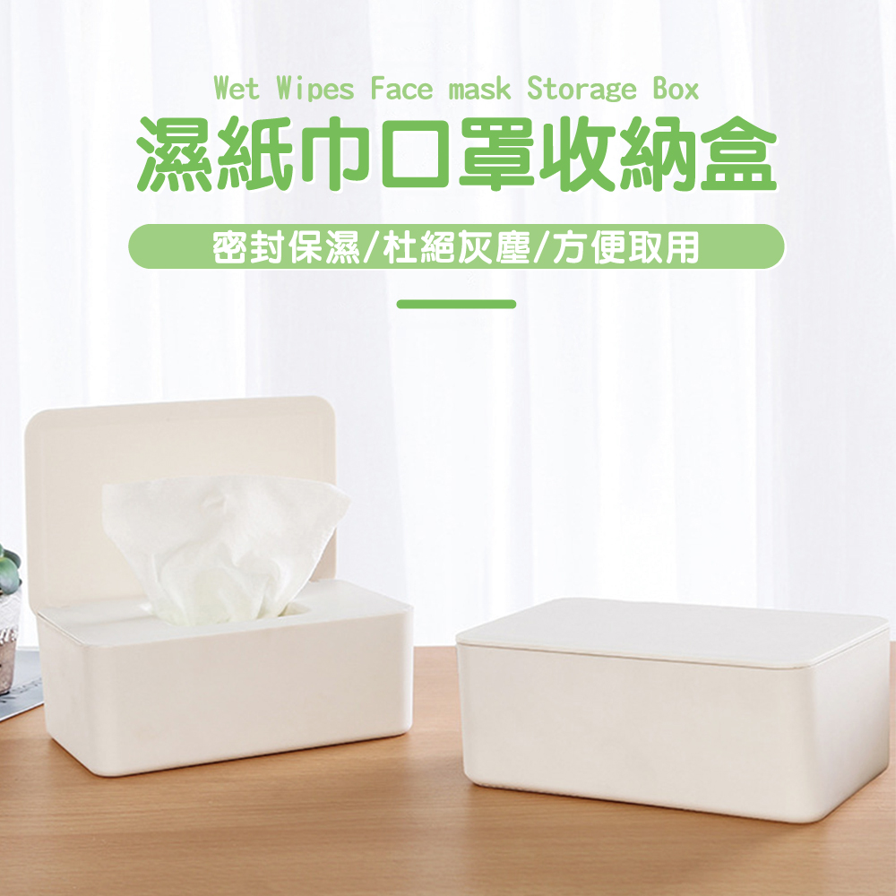 掀蓋式濕紙巾口罩收納面紙盒(1入)