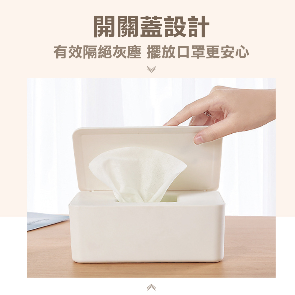 掀蓋式濕紙巾口罩收納面紙盒(1入)