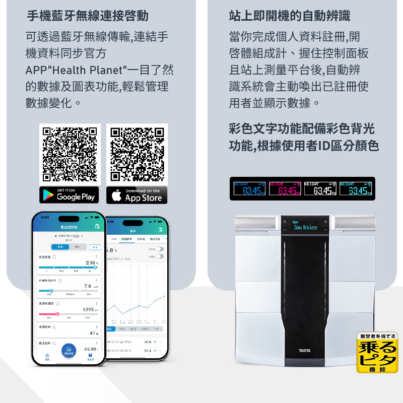 TANITA 4C技術 十二合一藍牙智能八點式體組成計RD-804LT