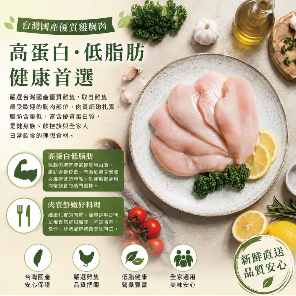 約克街肉鋪 台灣國產薄切雞胸肉 100g 2片1包