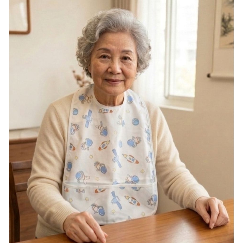 凱美棉業 頂級大人純棉紗布防水圍兜 貼心設計 精緻品質 