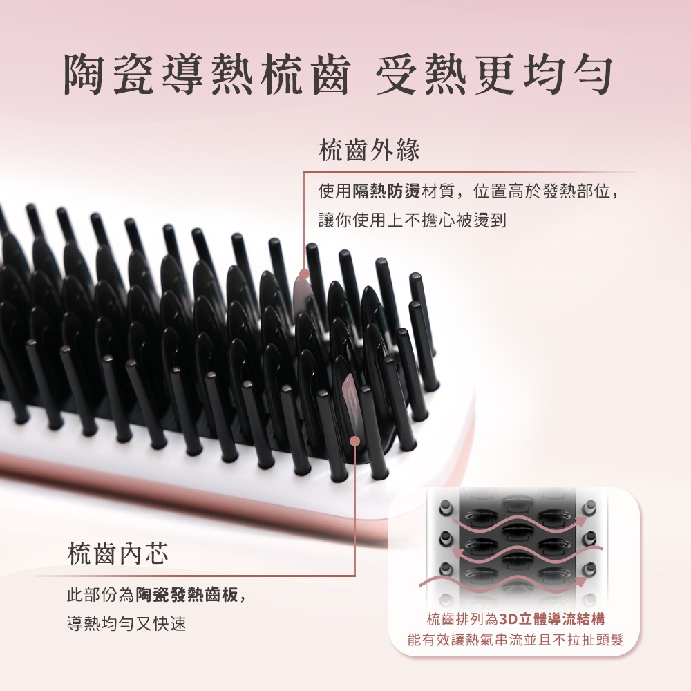 【Arlink】無線負離子 陶瓷電熱造型梳 DH21